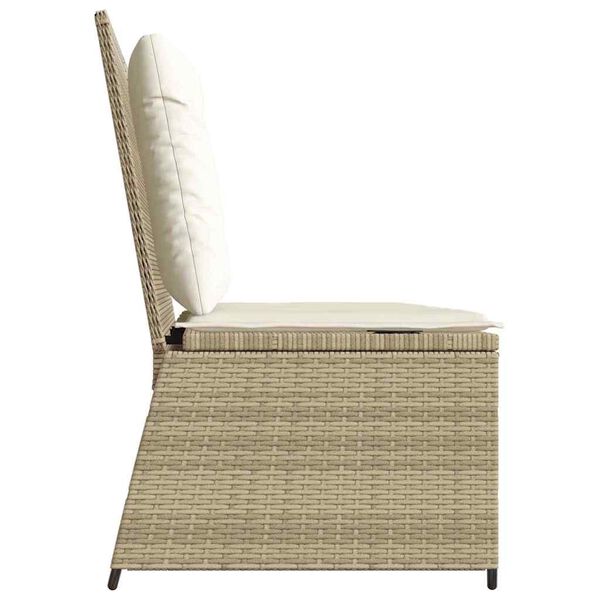 vidaXL Garden Bench with Cushion Beige Poly rattan
