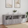vidaXL Sideboard with LED Lights Grey Sonoma 181.5x37x67 cm