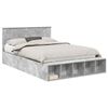 vidaXL Bed Frame with Shelf Concrete Grey 160 x 200 cm Engineered Wood
