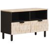 vidaXL TV Cabinet White Wash Finish 70 x 33 x 46 cm Solid Mango Wood