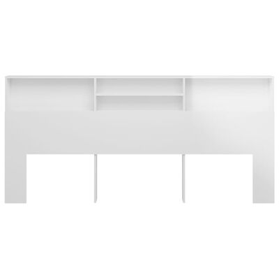 vidaXL Headboard Cabinet High Gloss White 220x19x103.5 cm