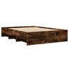 vidaXL Bed Frame without Mattress Smoked Oak 135x190 cm Double Engineered Wood