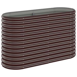 vidaXL Garden Raised Bed Galvanised Steel 114x40x68 cm Brown