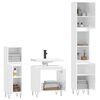 vidaXL 3 Piece Bathroom Cabinet Set High Gloss White Engineered Wood