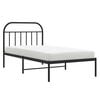 vidaXL Metal Bed Frame without Mattress with Headboard Black 100x200cm