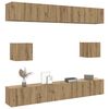 vidaXL 6 Piece TV Cabinet Set Wall-mounted Artisan Oak Engineered Wood