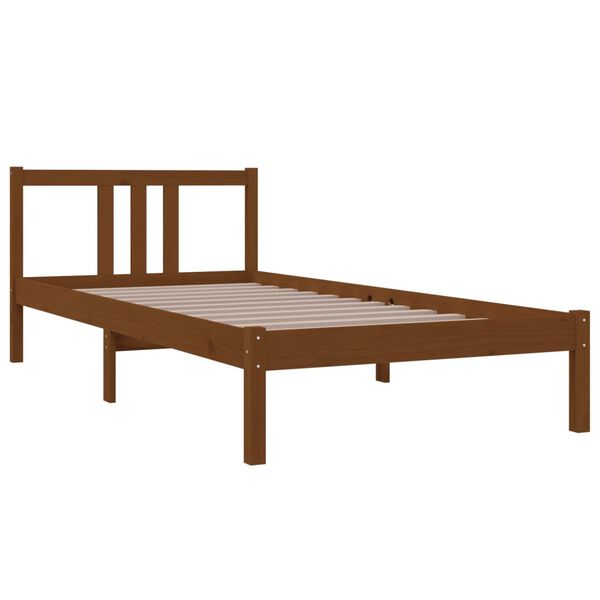 vidaXL Bed Frame without Mattress Honey Brown Solid Wood 90x200 cm