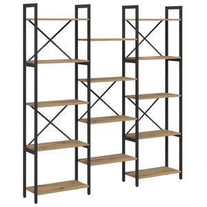 vidaXL Bookshelf 156 x 25 x 167 cm Engineered Wood Artisan Oak