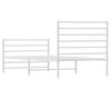 vidaXL Metal Bed Frame without Mattress with Footboard White 75x190cm