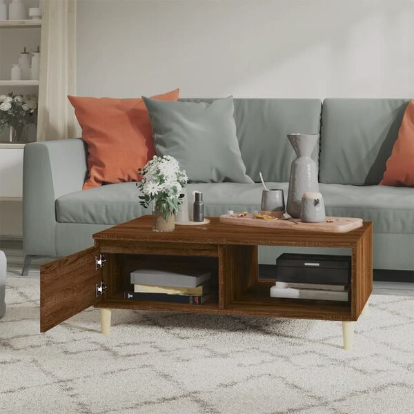 vidaXL Coffee Table Brown Oak 90x60x35 cm Engineered Wood