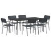 vidaXL Dining Set 7 pcs Anthracite 165 x 80 x 72 cm Steel