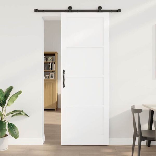 vidaXL Sliding Door ORKDAL White 83 x 232 cm Solid Pine Wood