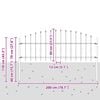 vidaXL Spike Fence Black 200 x 110 cm Powder-Coated Steel