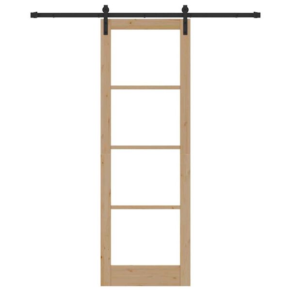 vidaXL Sliding Door ORKDAL Natural and Black 78 x 232 cm