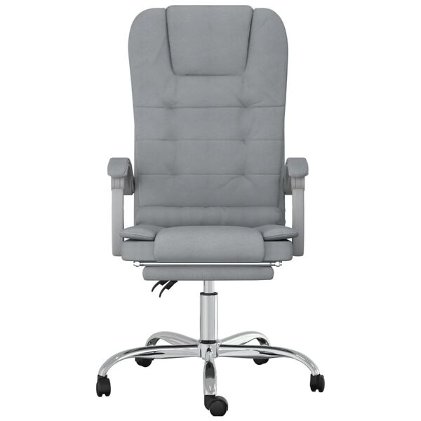 vidaXL Massage Reclining Office Chair Light Grey Fabric