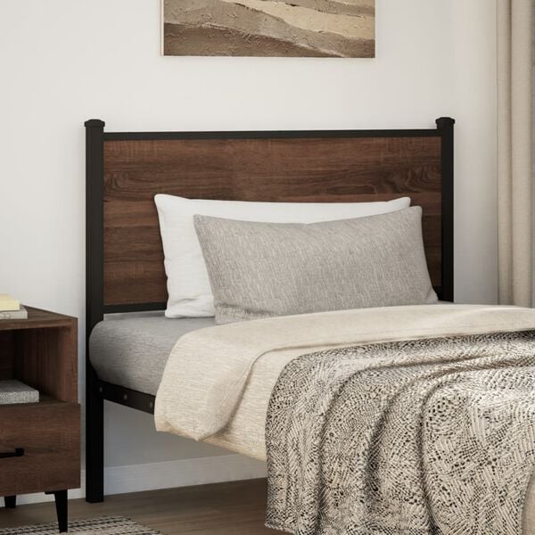 vidaXL Replace Headboard Brown Oak 100 cm Engineered Wood and Steel