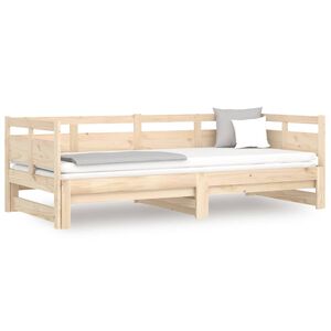 vidaXL Pull-out Day Bed without Mattress Solid Wood Pine 2x(80x200) cm