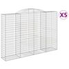 vidaXL Arched Gabion Baskets 5 pcs 300x50x200/220 cm Galvanised Iron