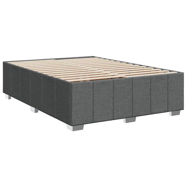 vidaXL Bed Frame without Mattress Dark Grey Double Fabric