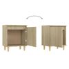 vidaXL Bed Cabinets with Solid Wood Legs 2 pcs Sonoma Oak 40x30x50 cm