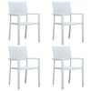 vidaXL Garden Chairs 4 pcs White Plastic Rattan Look