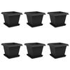 vidaXL Plant Pots 6 pcs Black 43 x 43 x 33.5 cm Plastic