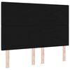vidaXL LED Headboard with LED Strip Lights Manual Black 144 cm Fabric