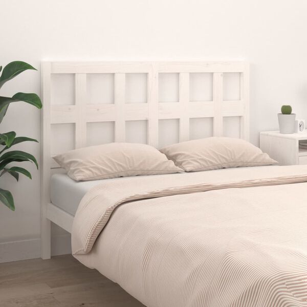 vidaXL Bed Headboard White 205.5x4x100 cm Solid Wood Pine