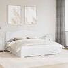 vidaXL Bed Frame with Headboard White 200 x 200 cm Engineered Wood