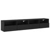 vidaXL 5 Piece TV Wall Units Black Engineered Wood