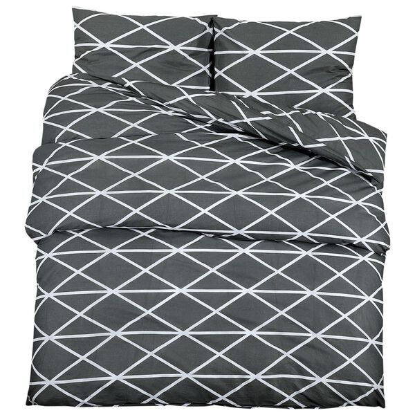 vidaXL Duvet Cover Set Grey 240x220 cm Cotton