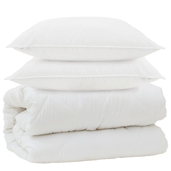 vidaXL Duvet with Pillows with Pillow 3 pcs White Microfiber