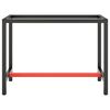 vidaXL Work Bench Frame Matte Black and Matte Red 110x50x79 cm Metal