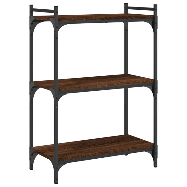 vidaXL Bookcase 3-Tier Brown Oak 60x30x86 cm Engineered Wood