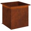 vidaXL Garden Planter with LED Rusty 50 x 50 x 48 cm Weathering Steel