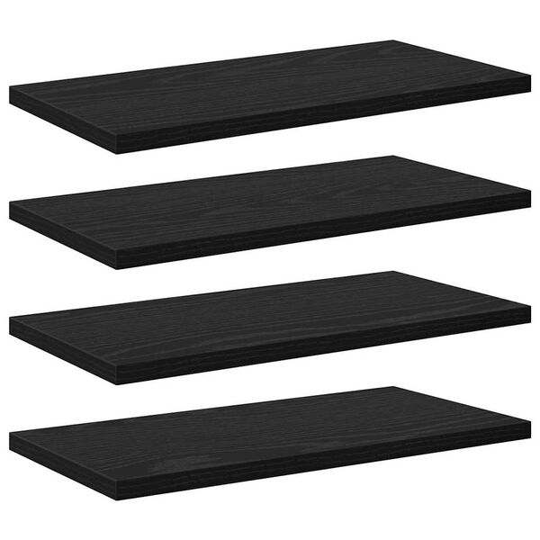 vidaXL Bookshelf Board 4 pcs Black 40 x 20 x 1.5 cm Engineered Wood