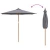 vidaXL Garden Parasol Dark Grey &Oslash; 270 x 260 cm Bamboo