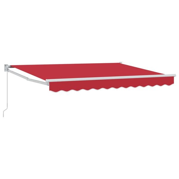 vidaXL Manual Retractable Awning Red 3.5 x 2 m