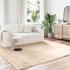 vidaXL Faux Sheepskin Rug Tafalla Beige 240 x 240 cm Polyester