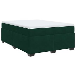 vidaXL Box Spring Bed with Mattress Dark Green 140x200 cm Velvet