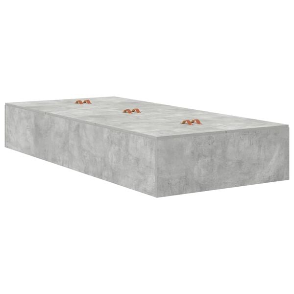 vidaXL Storage Bed Frame Concrete Grey 90 x 190 cm Engineered Wood