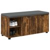 vidaXL Hall Bench with Cushion with Shelf Smoked Oak 100 x 38 x 46 cm