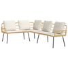 vidaXL Garden Sofa Set 4 pcs Beige Poly Rattan