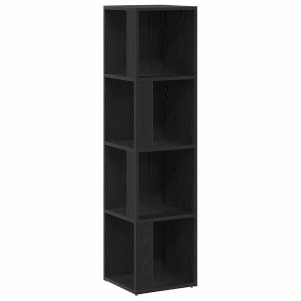 vidaXL Corner Shelves Black Oak 33 x 33 x 132 cm Engineered Wood