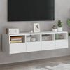 vidaXL TV Wall Cabinets 2 pcs White 60x30x30 cm Engineered Wood