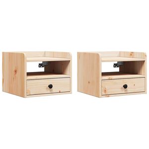 vidaXL Bedside Table 2 pcs Brown 38 x 36 x 29.5 cm Solid pine wood