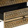 vidaXL Bed Cabinet Black 50x33x62 cm Solid Rough Wood Mango