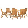 vidaXL 7 Piece Garden Dining Set Solid Wood Teak