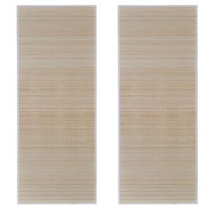 vidaXL Rectangular Natural Bamboo Rugs 2 pcs 120x180 cm