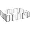 vidaXL Dog Playpen | Black | Powder-coated steel | Large